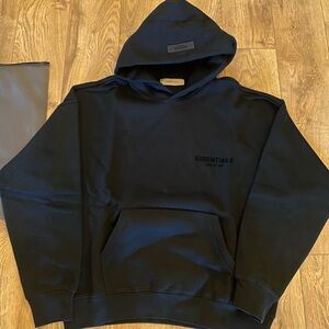 Essentials Midnight Black Hoodie for Men